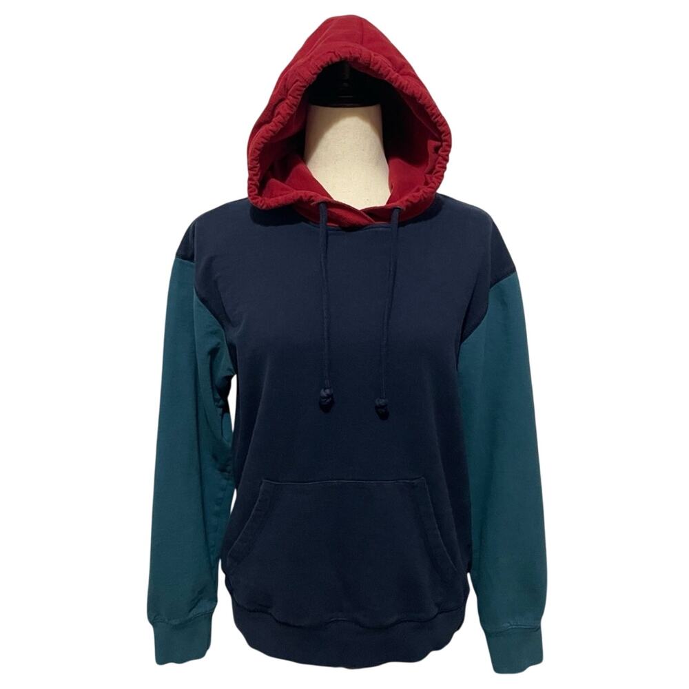 Original Use Unisex Hoodie Sweatshirt Red Blue Teal Men’s sz S